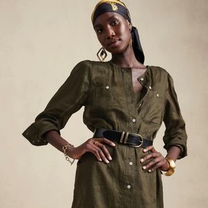 NWT Banana Republic Ramie Shirt Dress XS petite
